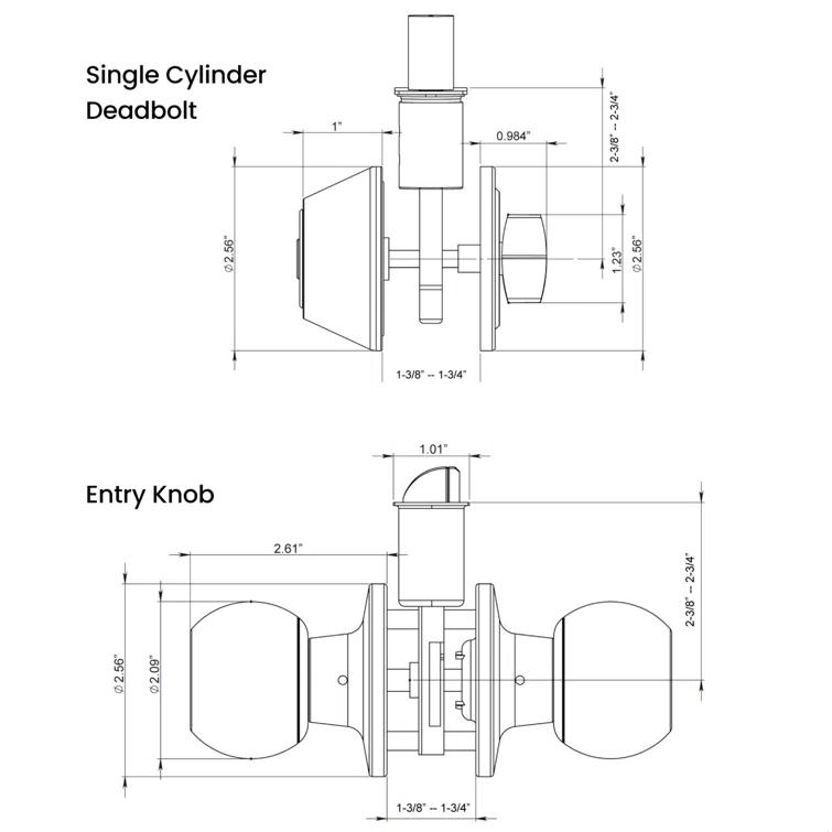 Complete Entry Knob Set with Single Cylinder Deadbolt