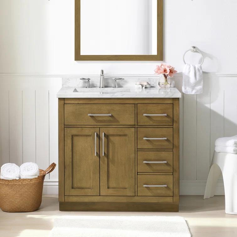 OVE Decors Athea 36 in. W Bath Vanity with Premium Countertop and Power Bar