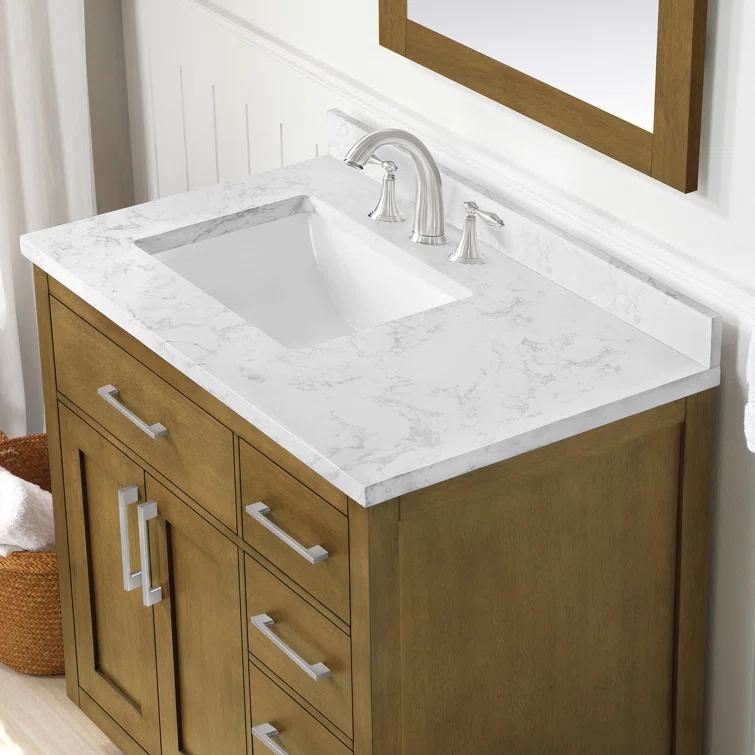 OVE Decors Athea 36 in. W Bath Vanity with Premium Countertop and Power Bar