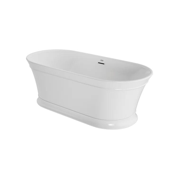 Lyndsay 67" x 32" Freestanding Soaking Acrylic Bathtub with Faucet