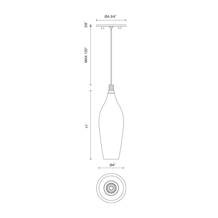 Kuzco Lighting 1 - Light Chrome LED Single Pendant