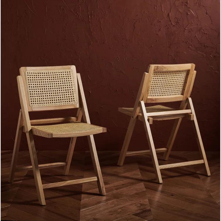 Dan Rattan Folding Dining Chair