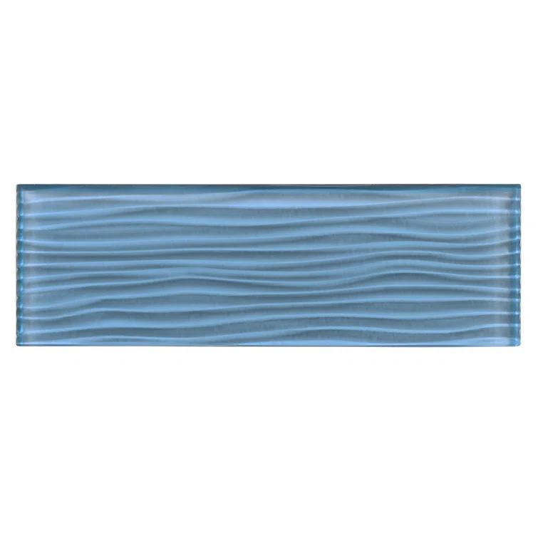 Enchant-Parade Florette Green 4-in. x 12-in. Subway Textured Polished Glass Wall & Floor Tile