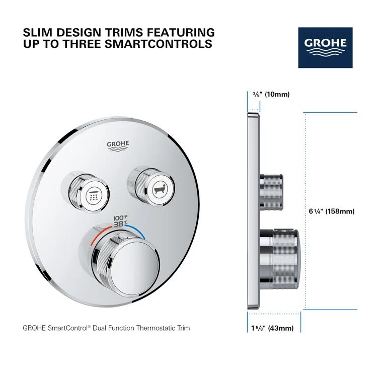 GROHE Grohtherm SmartControl Dual-Function Shower Thermostatic Valve Trim
