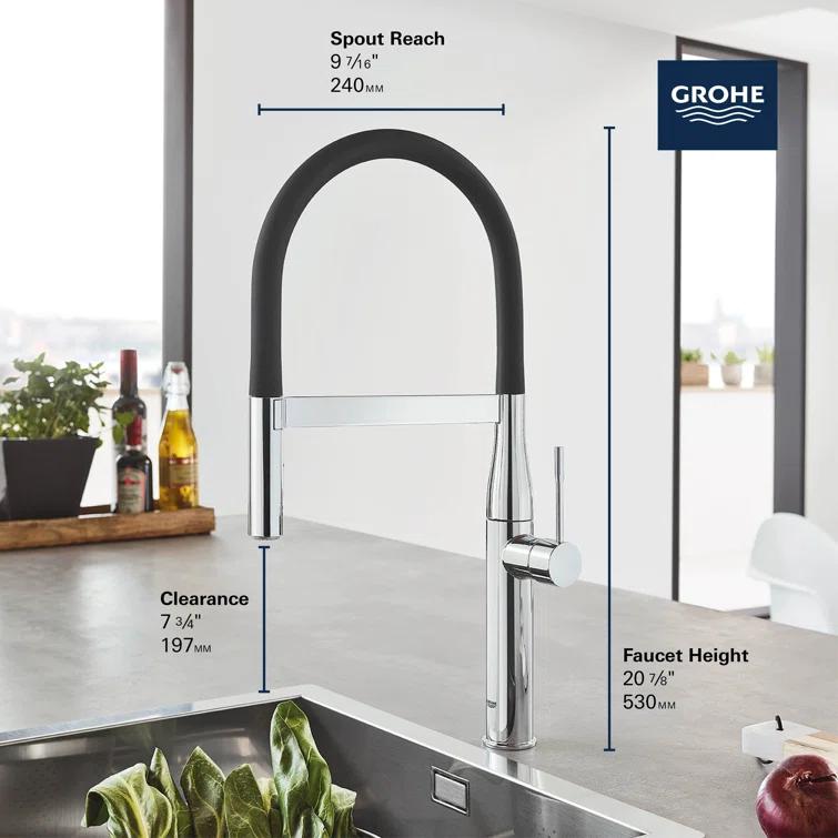 Essence New Single Handle Kitchen Faucet with SilkMove® and with Accessories