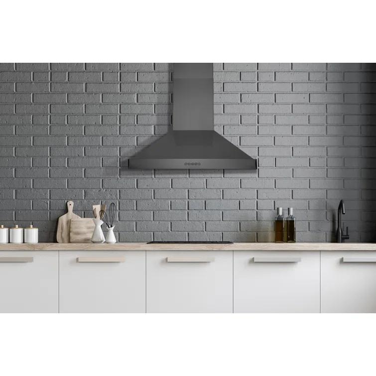 Hauslane 30" Stainless Steel Convertible Wall Range Hood with Baffle Filter