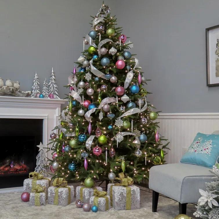 6.5' Prelit LED Medium Jersey Fraser Fir Artificial Christmas Tree Dual Color Lights - National Tree Company
