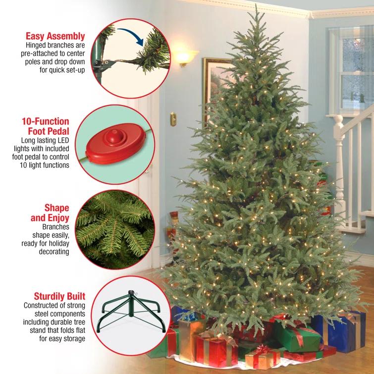 6.5' Prelit LED Medium Jersey Fraser Fir Artificial Christmas Tree Dual Color Lights - National Tree Company