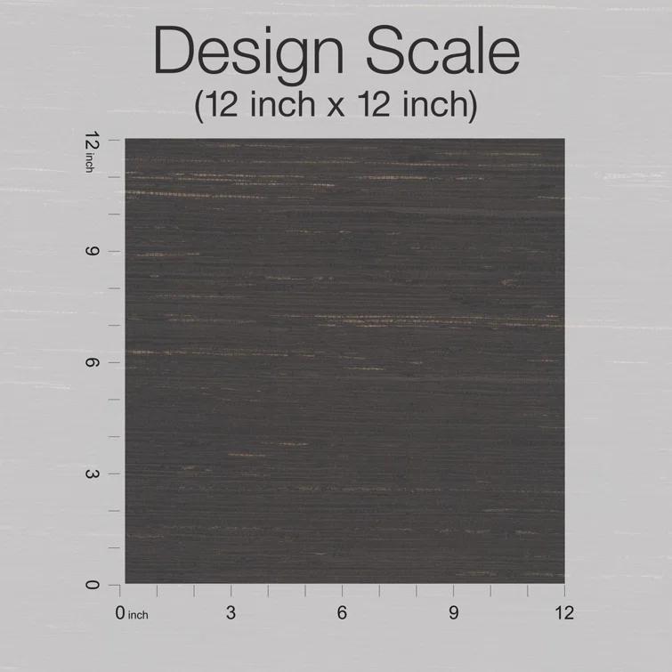 Charcoal Grasscloth Removable Washable Wallpaper Double Roll