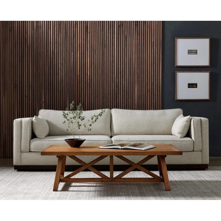Nova Taupe 108" Fabric Sofa with Removable Cushions