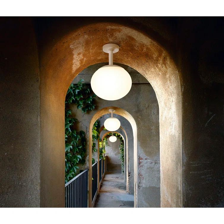 Elipse White 19.69'' W LED Outdoor Semi Flush Mount