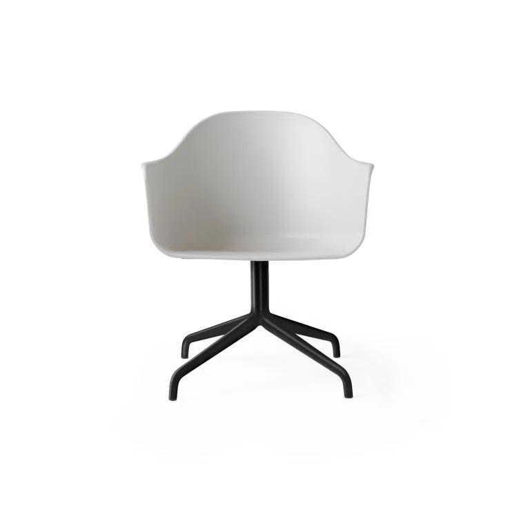 Copenhagen Light Gray Swivel Arm Chair with Steel Base