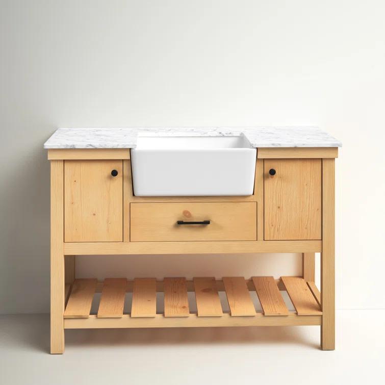 Pelaghia 48'' Single Bathroom Vanity with Marble Top