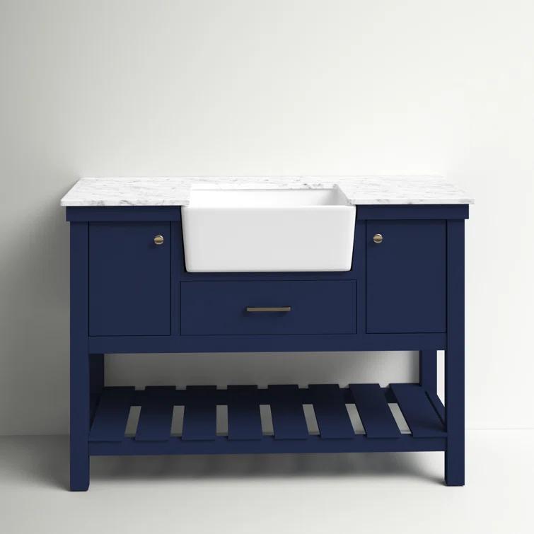 Pelaghia 48'' Single Bathroom Vanity with Marble Top
