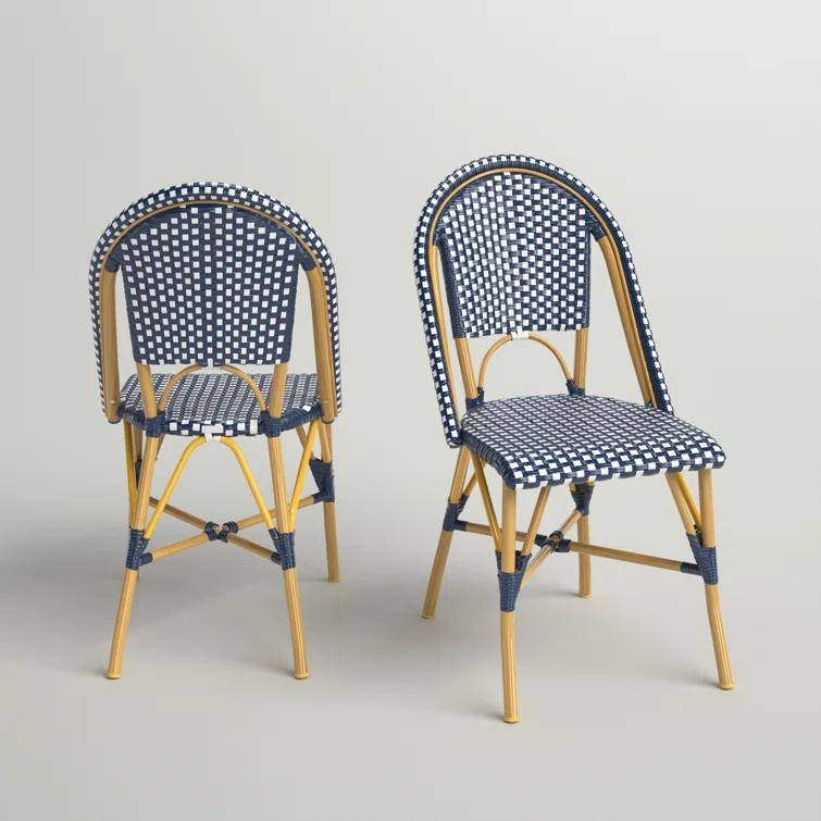 Casidy Polyethylene (PE) Wicker Wicker Outdoor Dining Side Chair