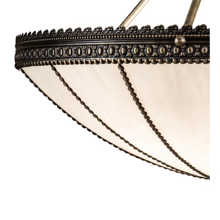 Meyda Lighting Meyda Tiffany & Stained Glass 4 - Light Antique Brass Unique/Statement Pendant