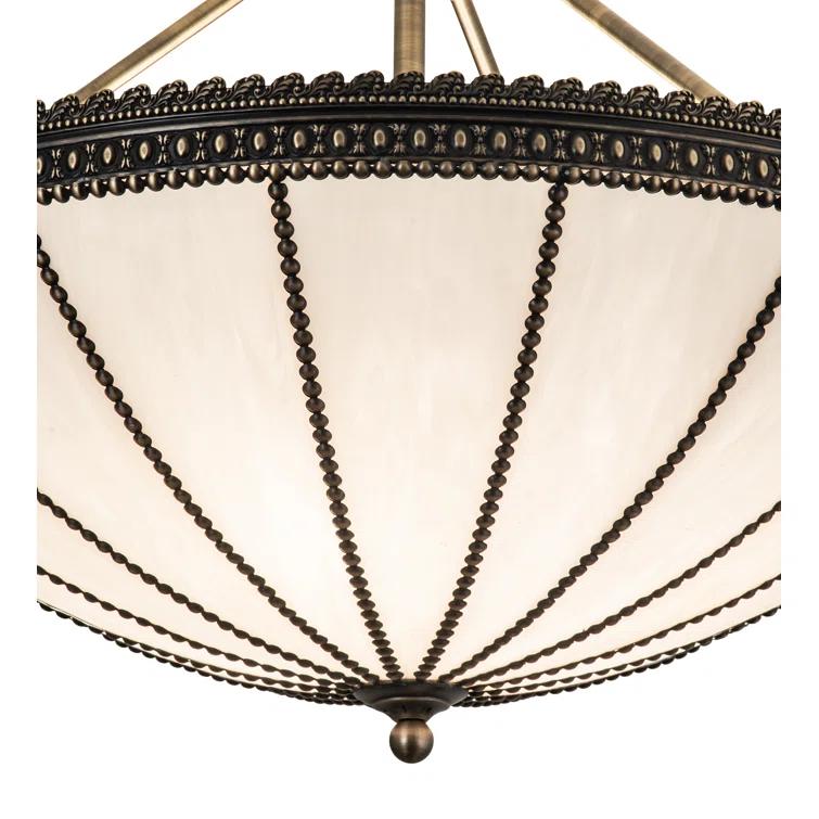 Meyda Lighting Meyda Tiffany & Stained Glass 4 - Light Antique Brass Unique/Statement Pendant