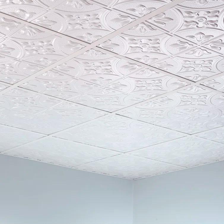Traditional 24'' L x 24'' W Textured Vinyl Drop-In Ceiling Tile