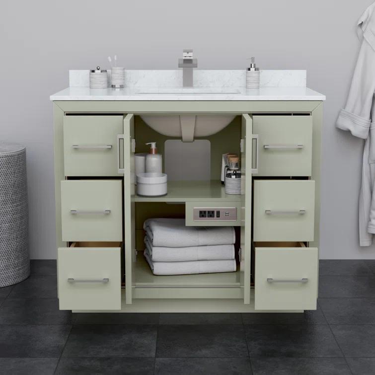 Wyndham Collection Icon 59.25" Single Bathroom Vanity Base and Mirror Only
