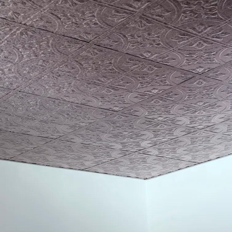 Traditional 24'' L x 24'' W Textured Vinyl Drop-In Ceiling Tile