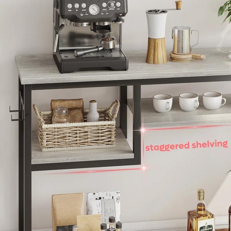 Rosevell 39.4" Console Table for Entryway with 4 Tier Storage Shelves