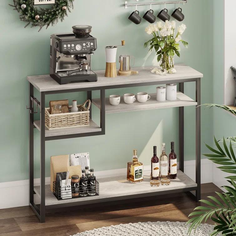 Rosevell 39.4" Console Table for Entryway with 4 Tier Storage Shelves