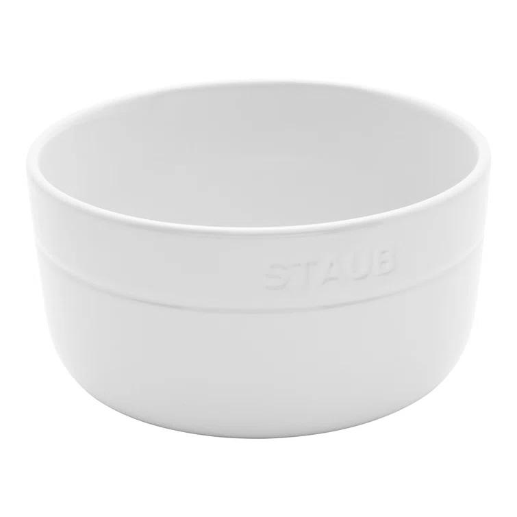 Staub Dining Line 4 Piece Ceramic Bowl Set, White