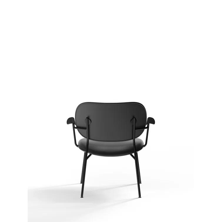 Sleek Geometric Black Metal Co Armchair with Optional Veneer Armrests