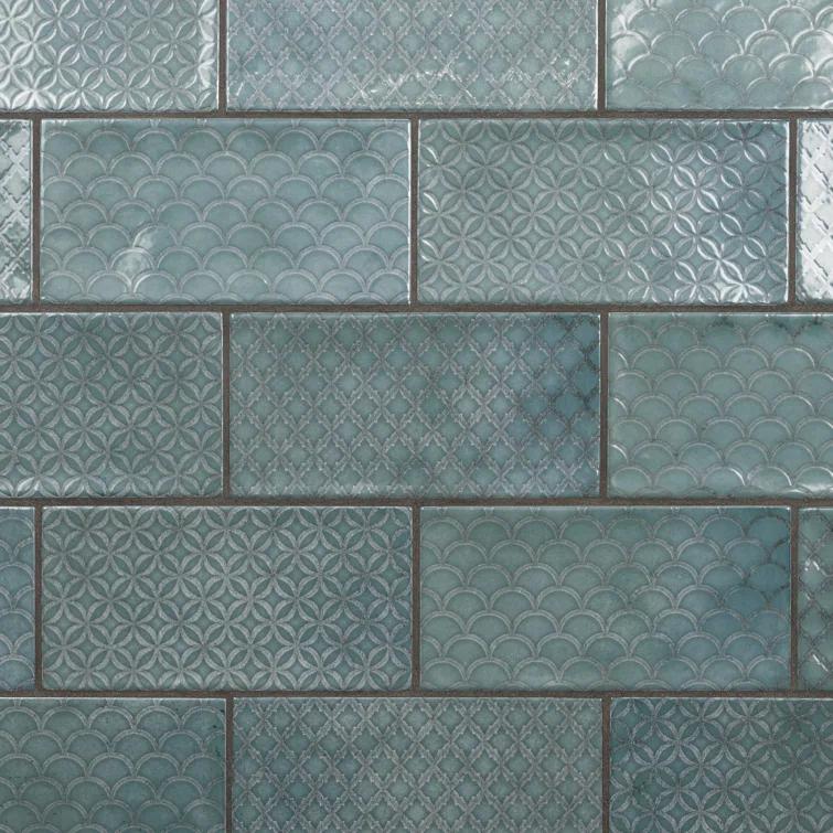 Merola Tile Camden 4" x 8" Ceramic Patterned Subway Wall Tile