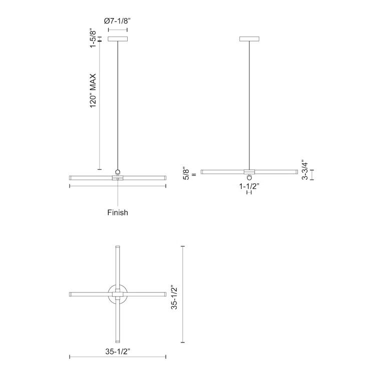 Kuzco Lighting Akari 2 - Light Dimmable LED Modern Linear Chandelier