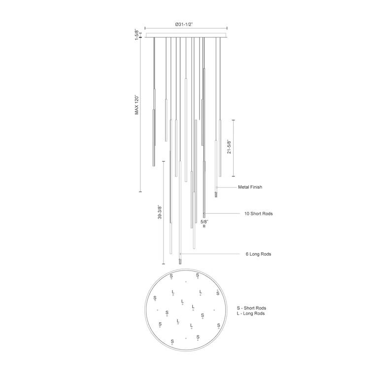 16 - Light LED Cluster Pendant