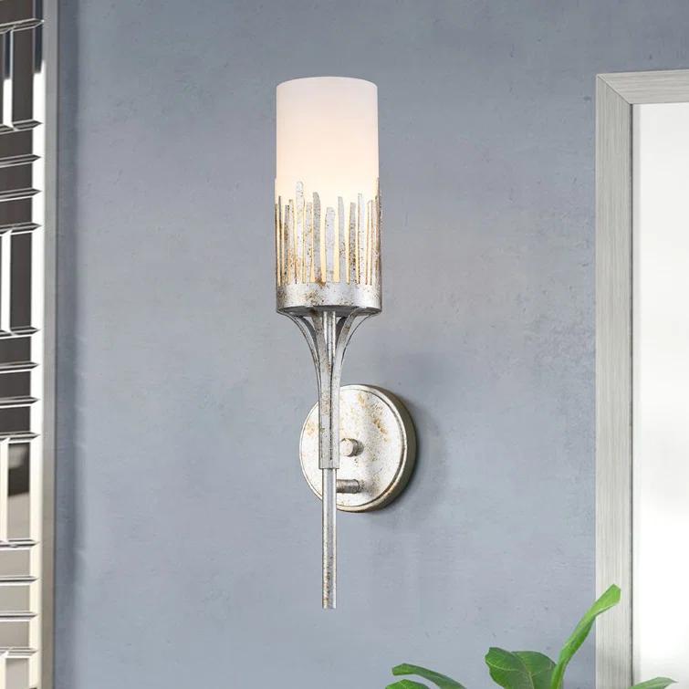Lucas McKearn Sawgrass 1 Light Sconce in Silver Leaf