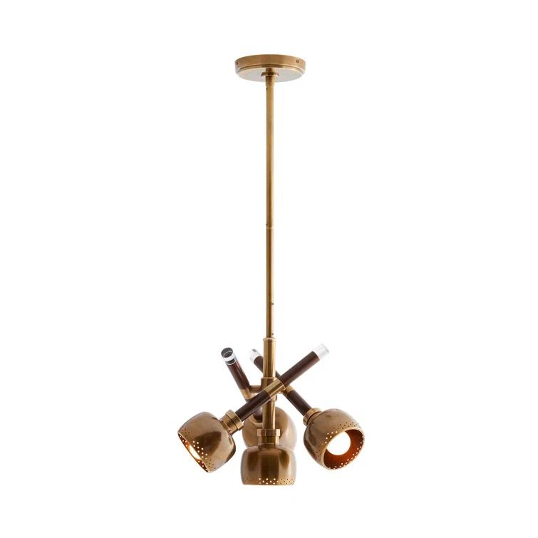Pavo Vintage Brass and Clear Glass 16.5" Pendant Light