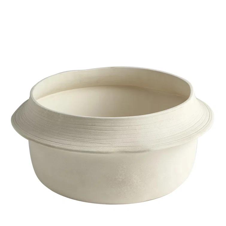 Global Views Fladis Bowl-Matte Cream Marble
