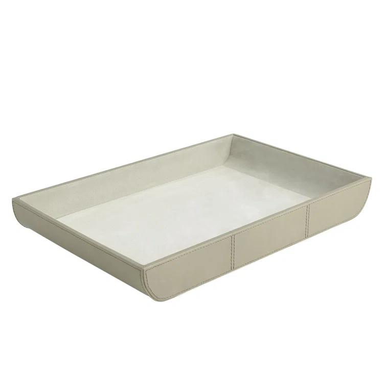 Global Views Curved Corner Tray-Light Grey