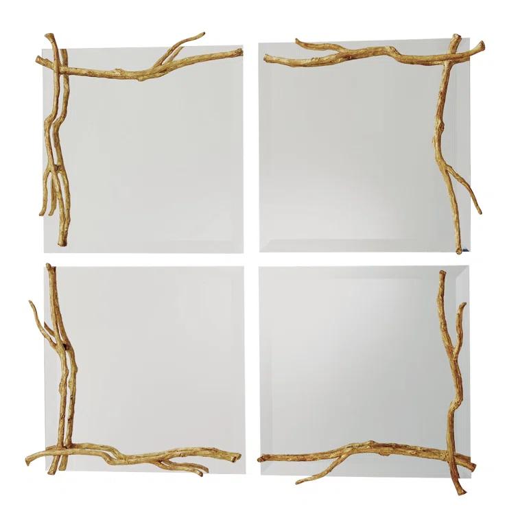 Global Views Twig Mirror-Gold Leaf-Sm