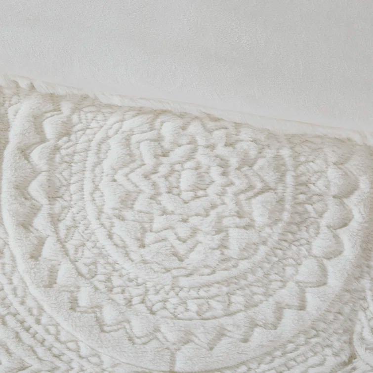 Madison Park Arya Embroidered Medallion Faux Fur Ultra Plush Comforter Set
