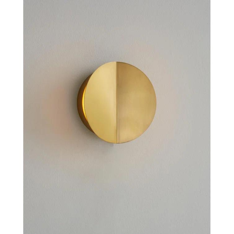 Burnished Brass Dimmable LED Wall Sconce with Steel Shade