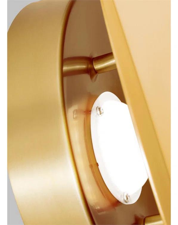 Burnished Brass Dimmable LED Wall Sconce with Steel Shade