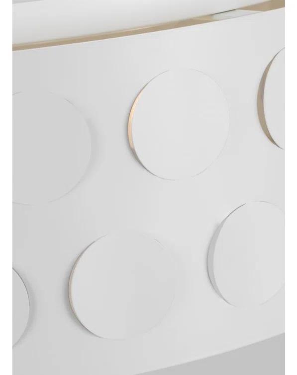 Dottie Polished Nickel Drum Flush Mount with Etched Glass Diffuser