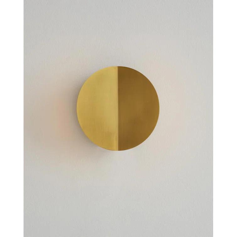 Burnished Brass Dimmable LED Wall Sconce with Steel Shade