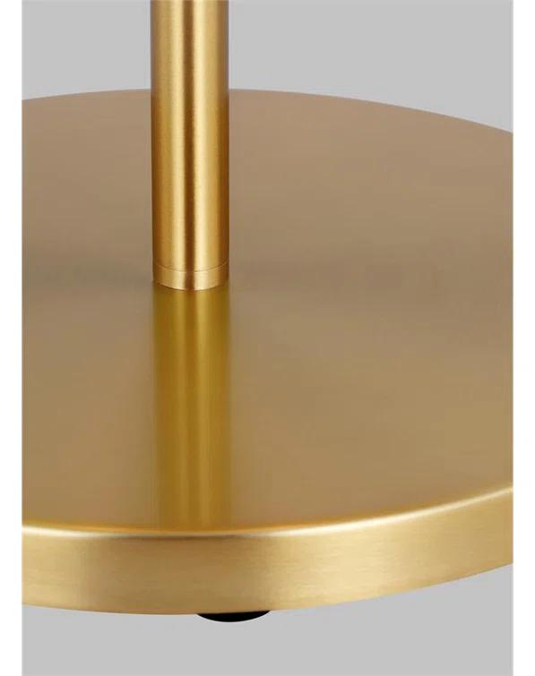 Dottie 22'' White Linen Perforated Table Lamp in Burnished Brass