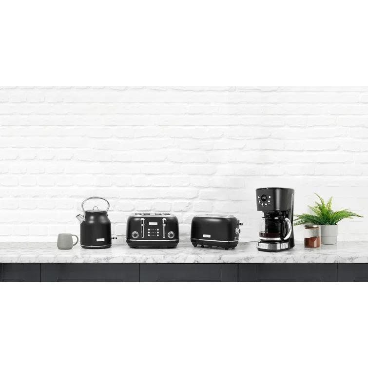 HADEN Heritage Black and Chrome 12-Cup Programmable Coffee Maker