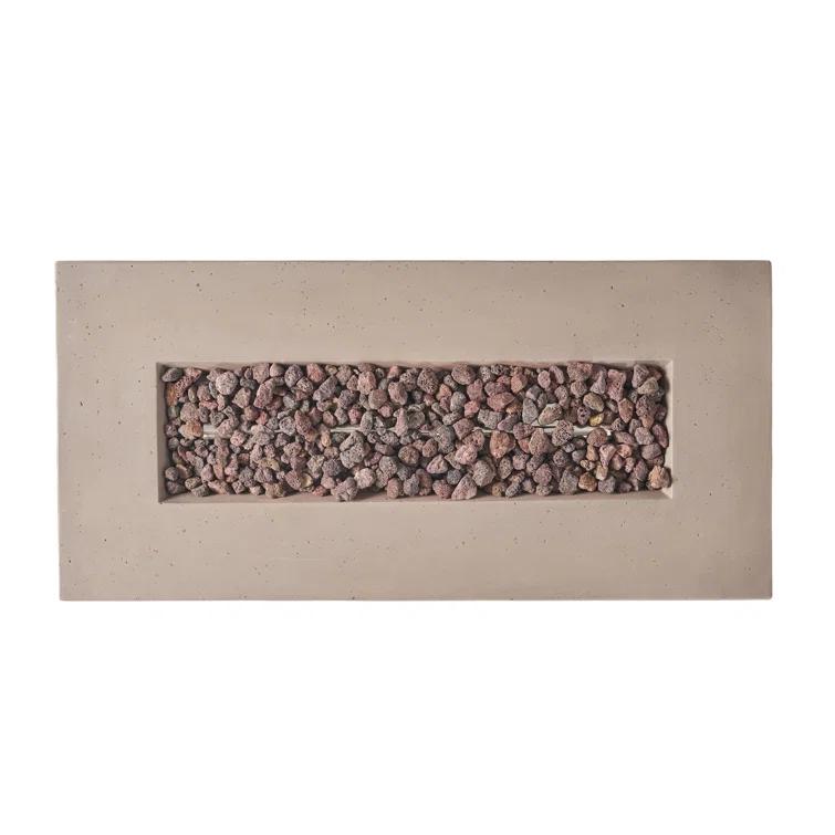 Latitude Run® Caelan Rectangle Lightweight Concrete/MGO Propane Smokeless Fire Pit Table