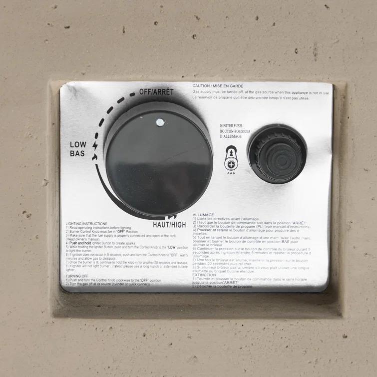 Latitude Run® Caelan Rectangle Lightweight Concrete/MGO Propane Smokeless Fire Pit Table