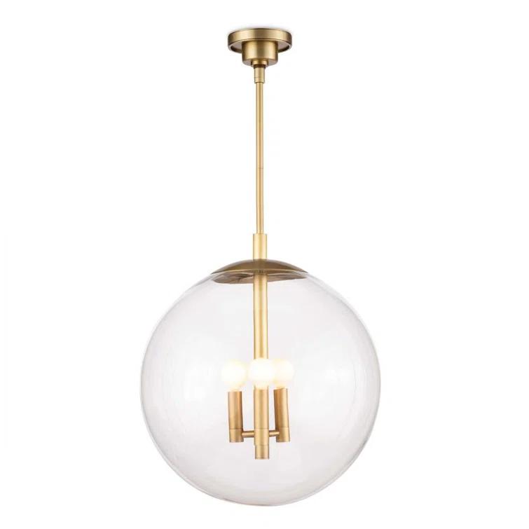 3 - Light Natural Brass Sphere Pendant
