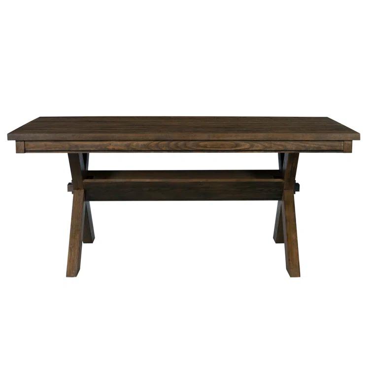 Kelly Clarkson Home Gigi 70" Solid Wood Farmhouse Trestle Base Dining Table
