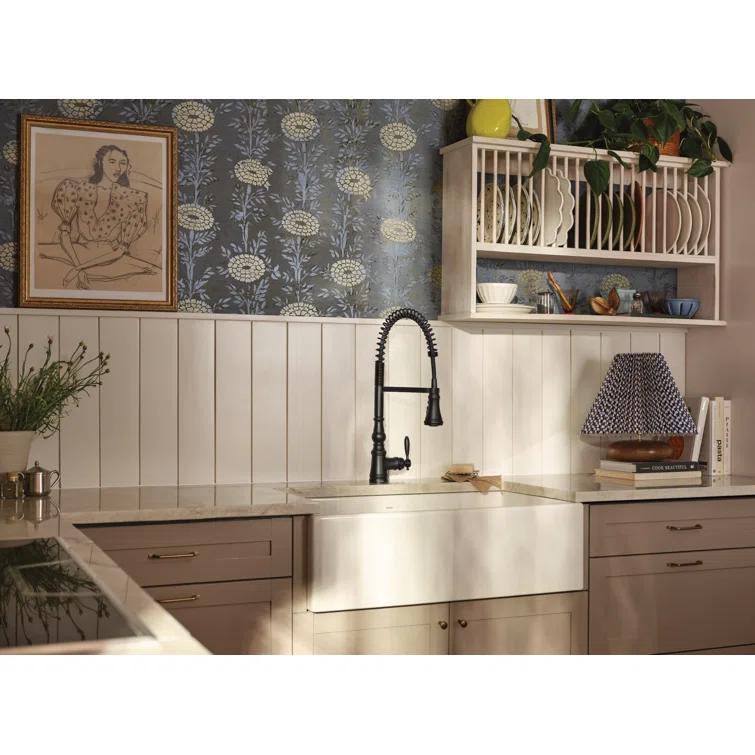 Moen Weymouth MotionSense Wave Single Handle Pre-Rinse Spring Pulldown Kitchen Faucet