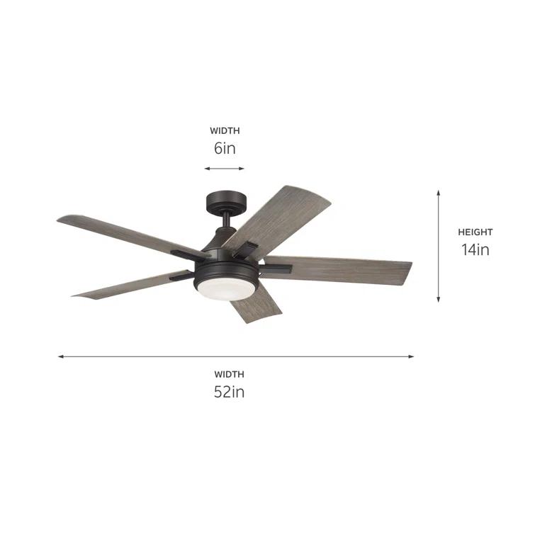 Latitude Run® 52'' Ceiling Fan with LED Lights