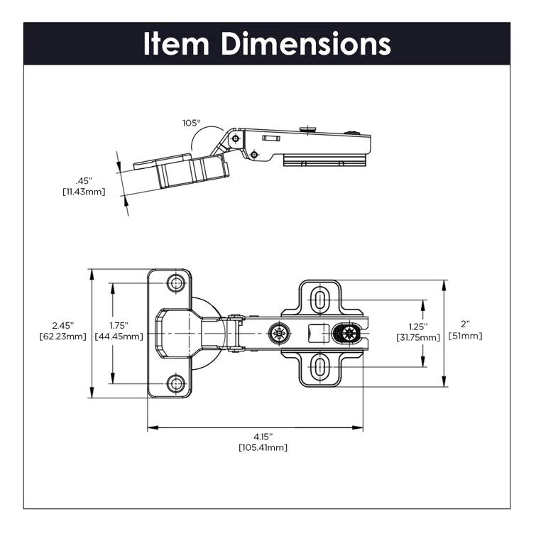 Invisible/Concealed Single Door Hinge